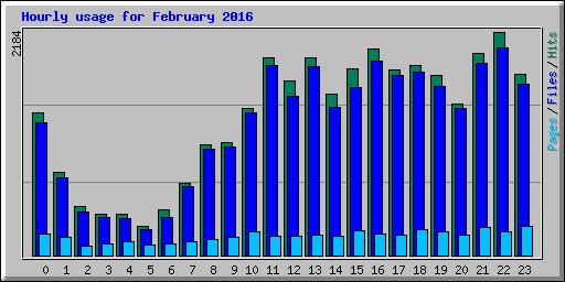 Hourly usage for February 2016